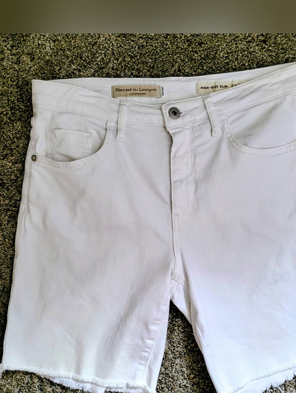 Pilcro and the Letterpress White Slim Shorts